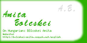 anita bolcskei business card